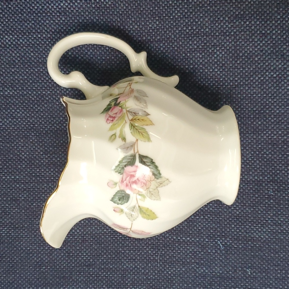 White Floral Porcelain Creamer Pitcher